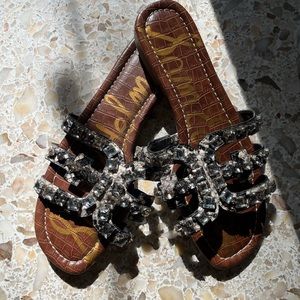 Sam Edelman size 8 beautiful snake and crystal sandal, barely worn